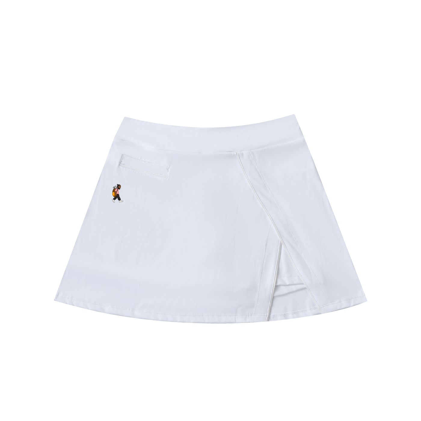 High-Waist Pocketed A-Line Skirt