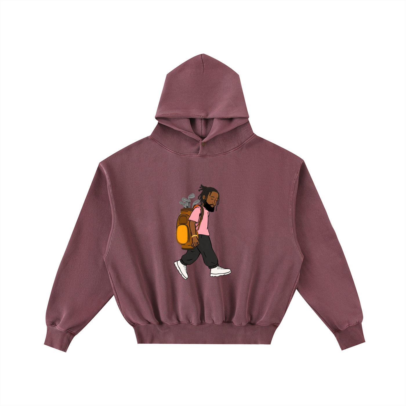 Frayed Enzyme Washed Fleece Hoodie