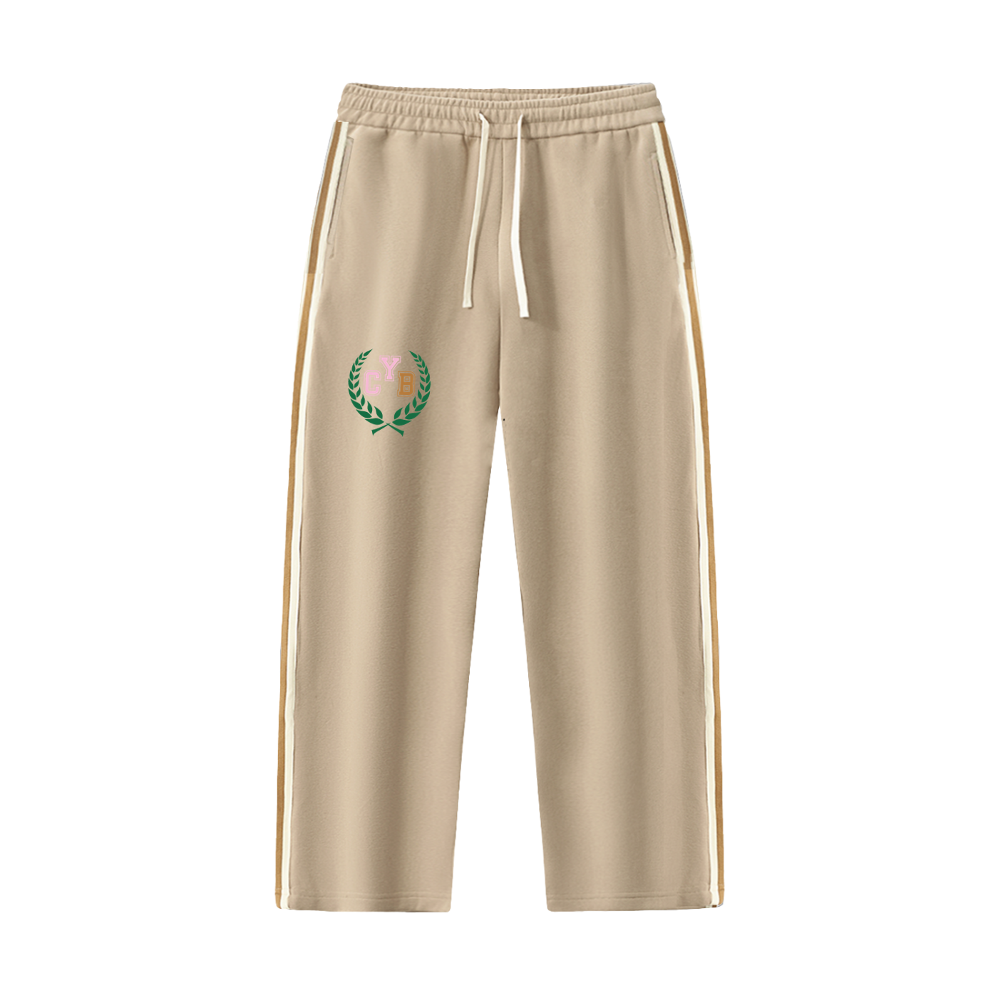 Contrast Side-Stripe Straight-Leg  Pants