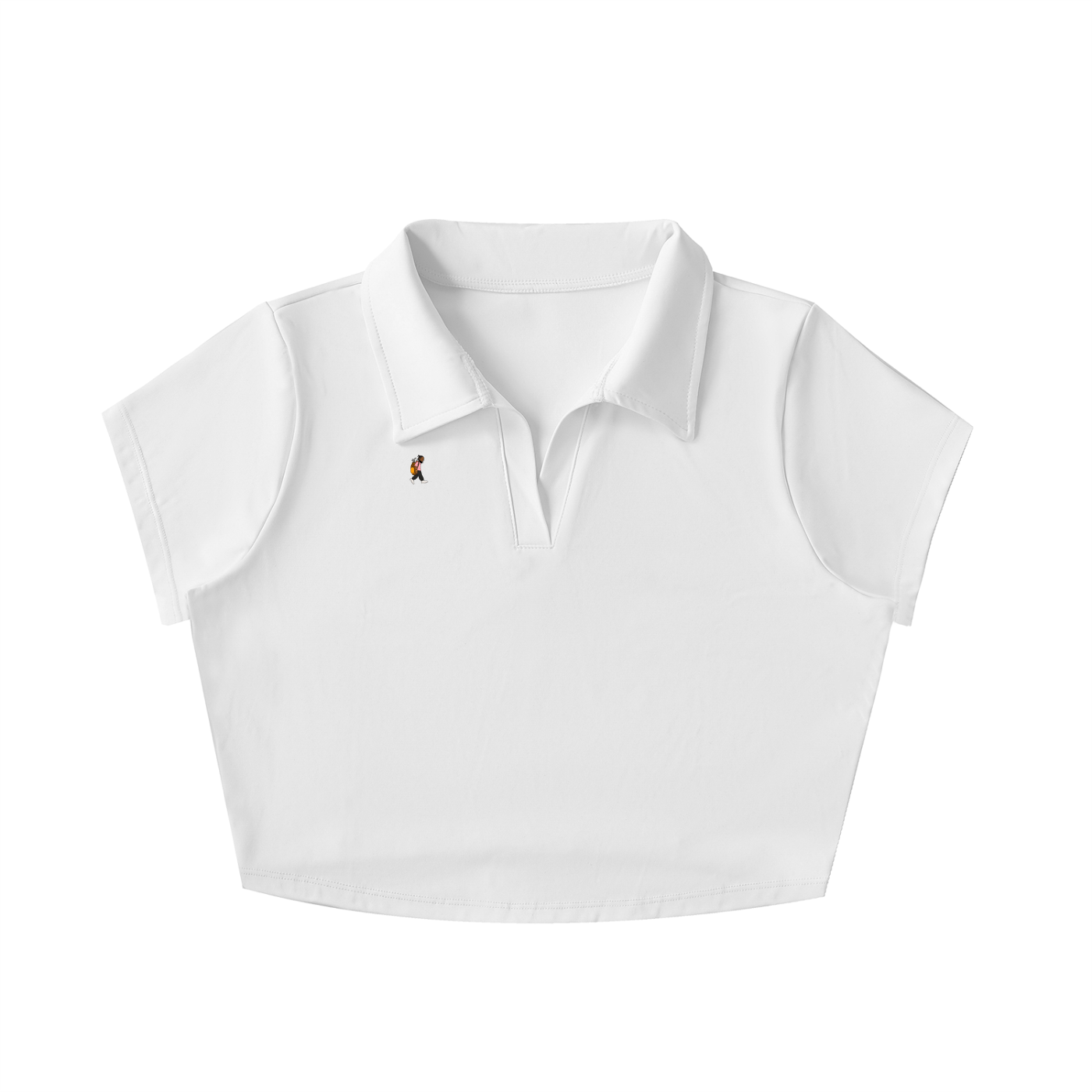 V-Neck Lapel Crop Top