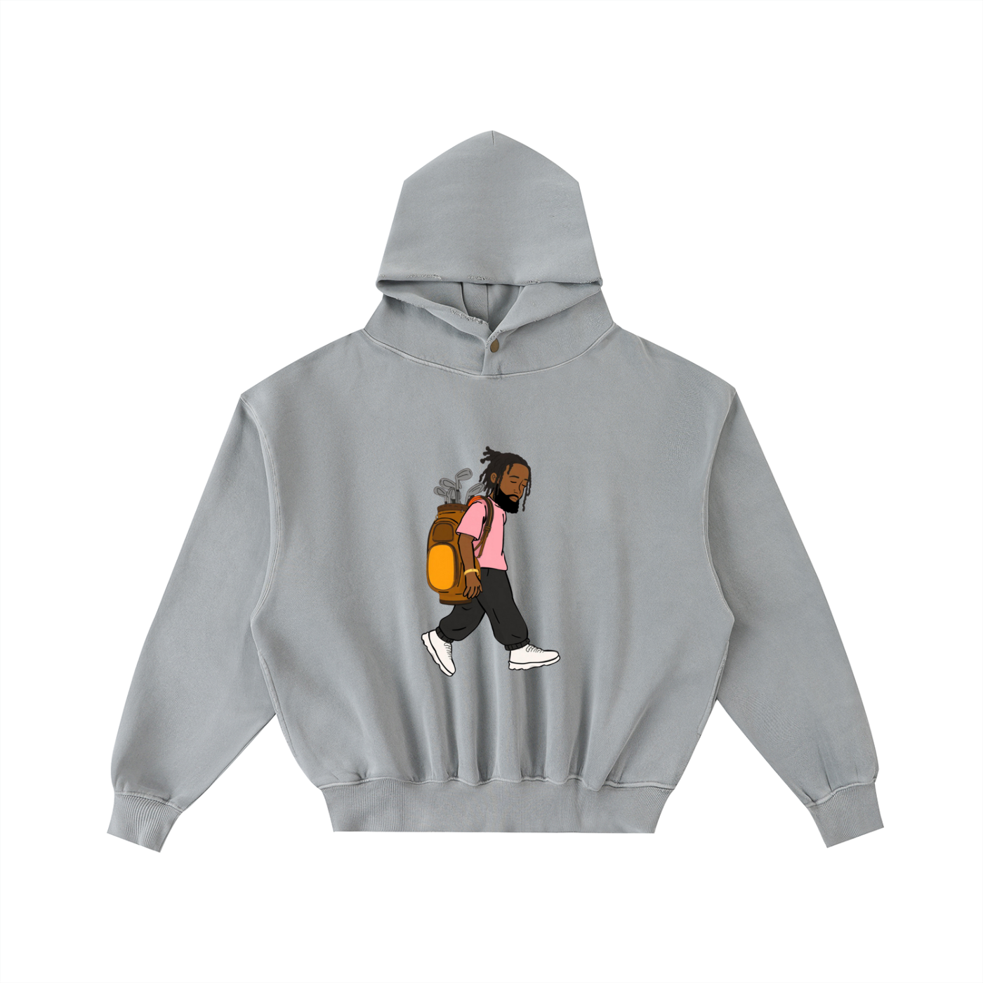 Frayed Enzyme Washed Fleece Hoodie