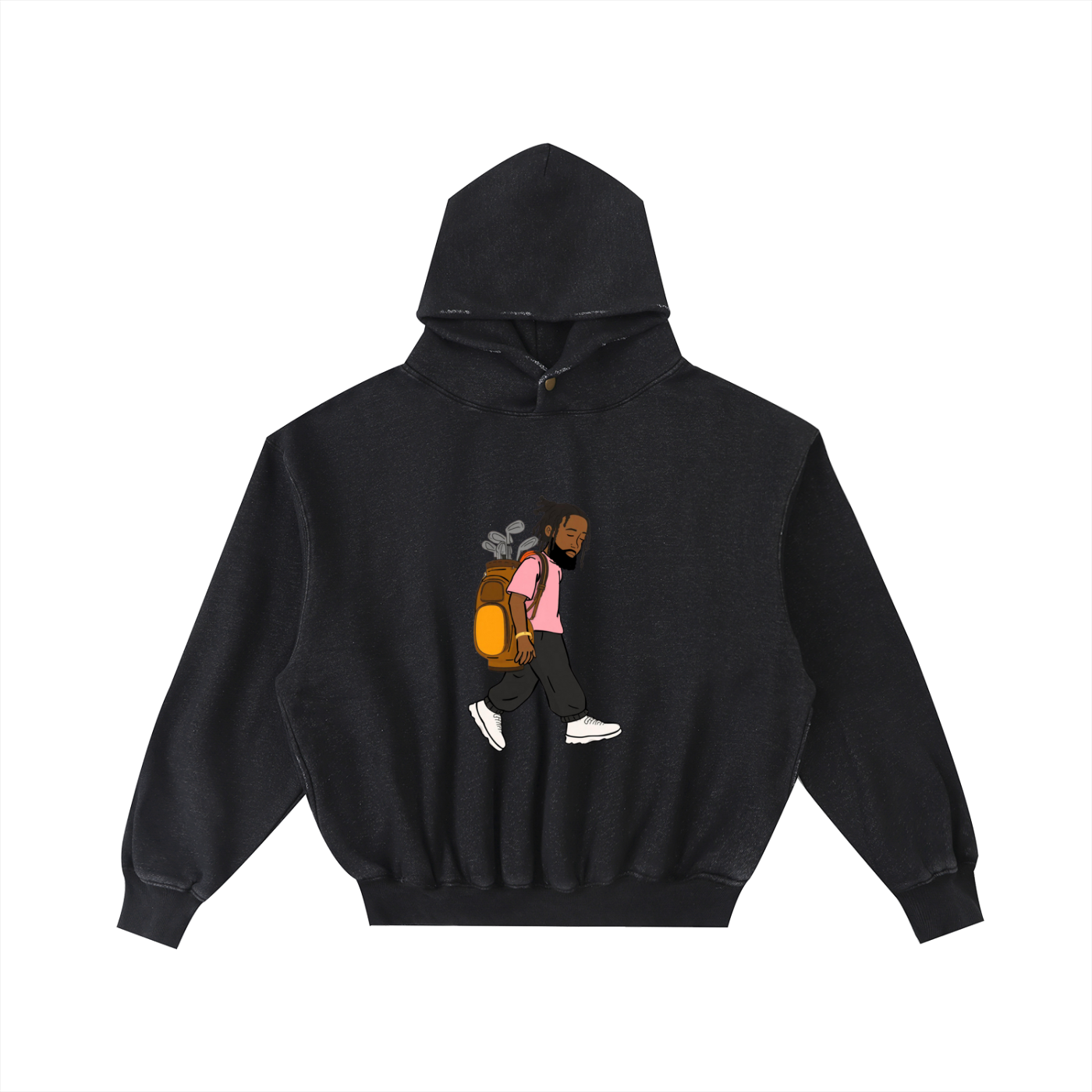 Frayed Enzyme Washed Fleece Hoodie