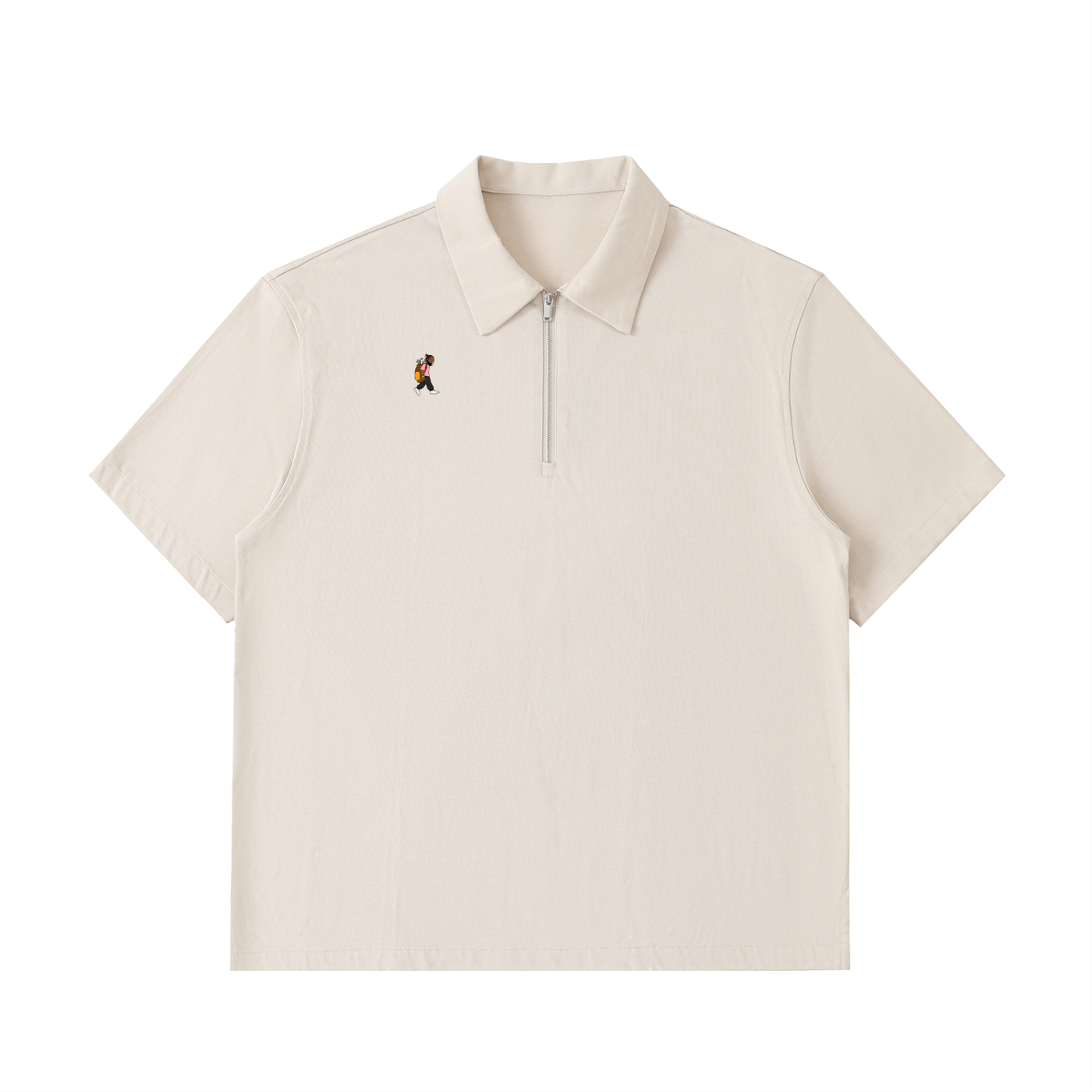 Half-Zip Cotton Polo Shirt