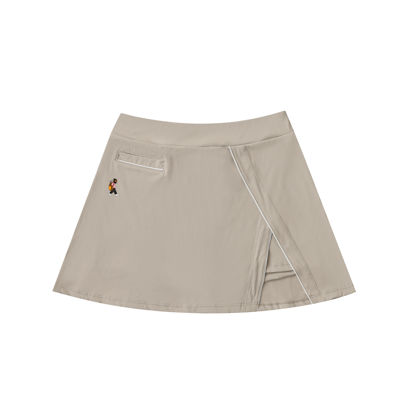 High-Waist Pocketed A-Line Skirt